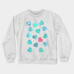 One heart in a million - turquoise and pink Crewneck Sweatshirt